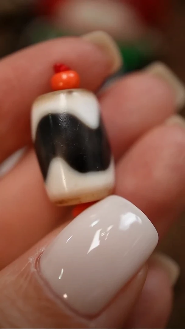 未镶嵌颈饰玛瑙/玉髓蚀花玛瑙珠珠