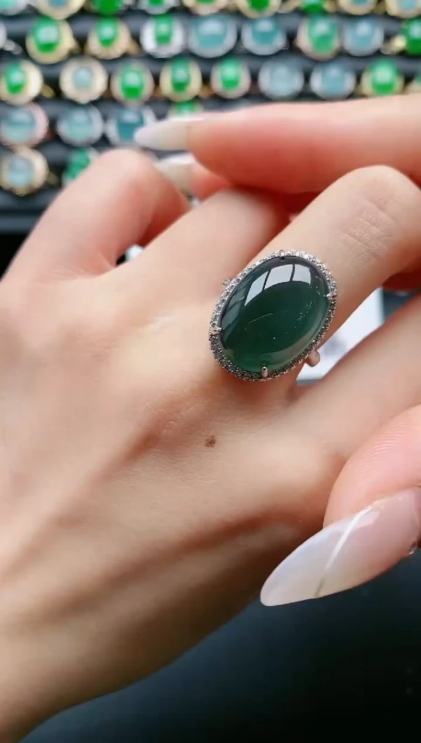 【闪购商品】翡翠戒指银S925镶嵌111111