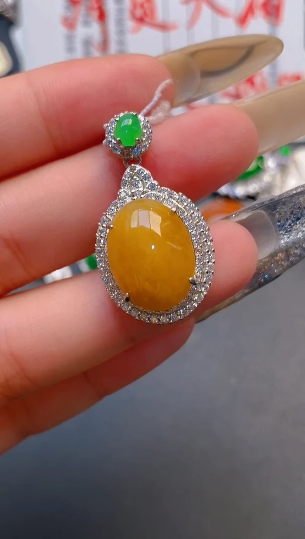 【闪购商品】翡翠耳饰银S925镶嵌天然A货翡翠1