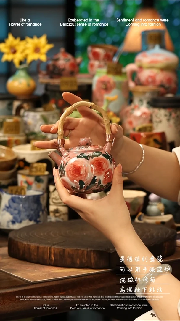 陶瓷景德镇高温釉下彩手工手绘款式