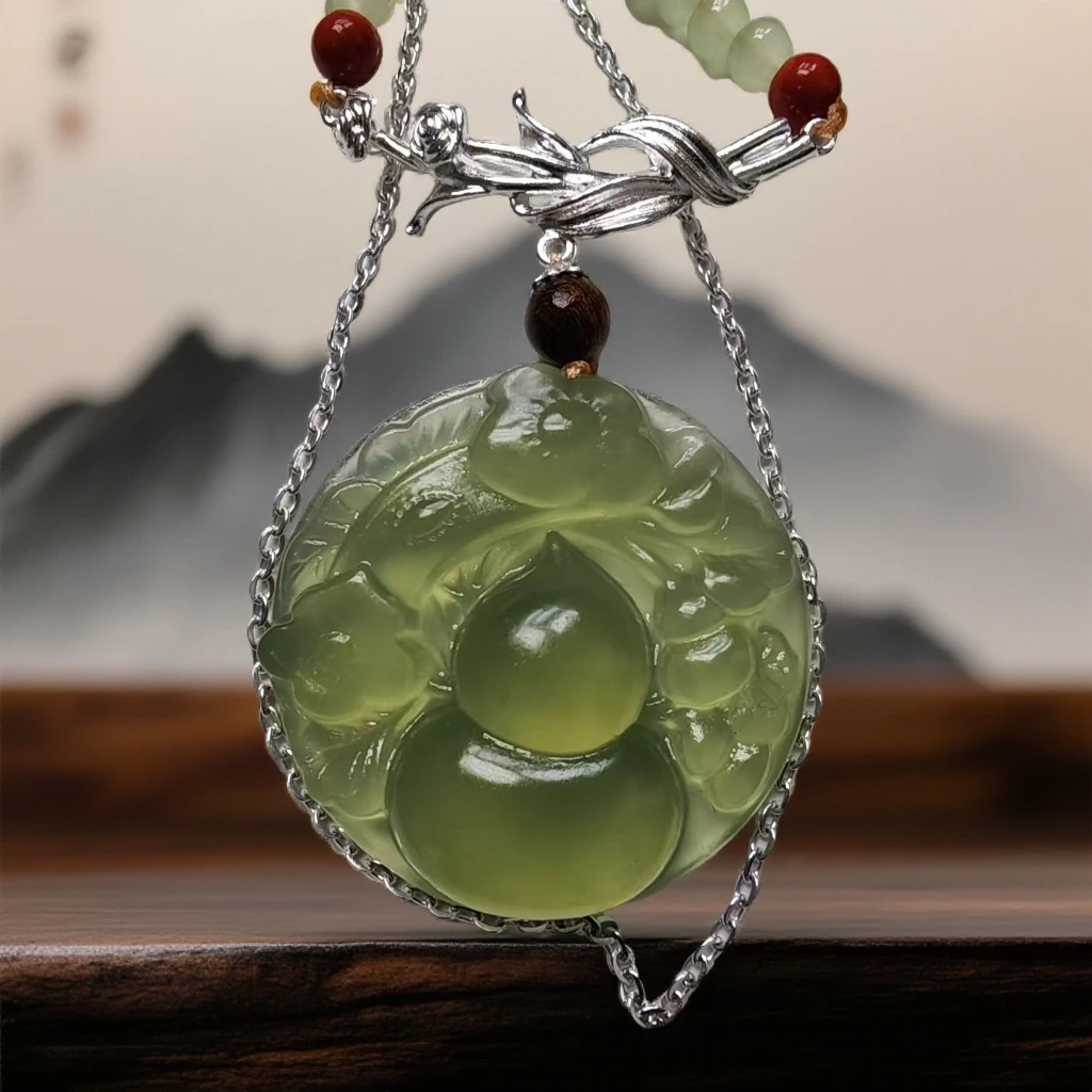 纯天然岫玉纯手工雕刻时尚百搭葫芦吊坠拍一发一