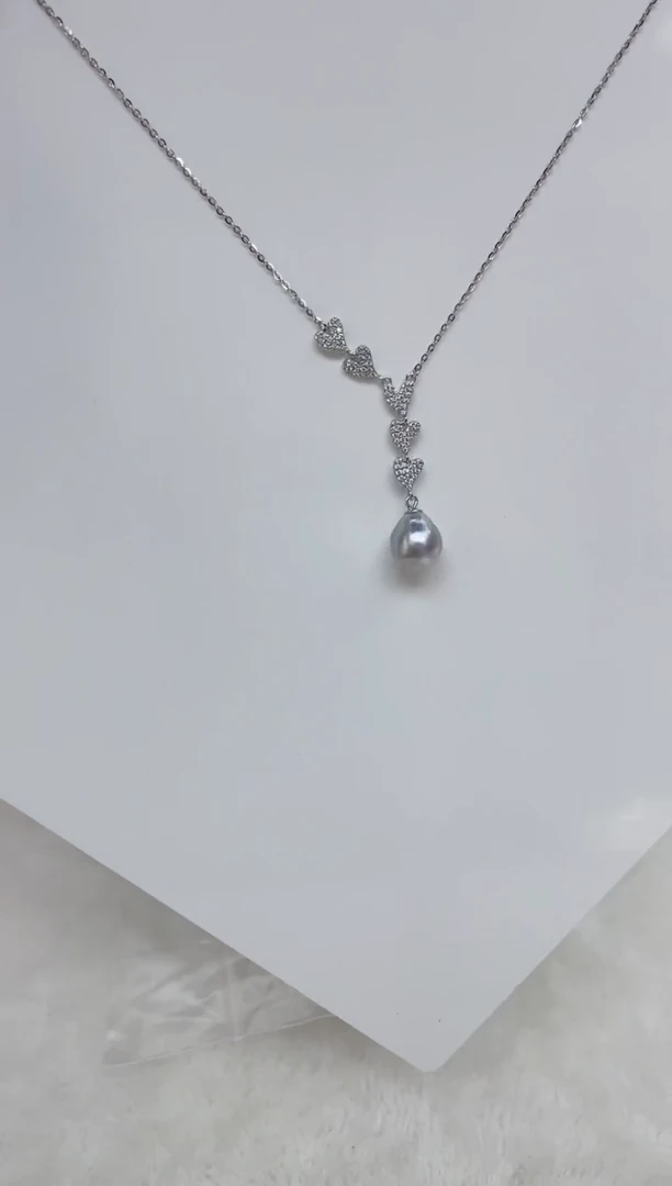 海水珍珠银S925镶嵌颈饰