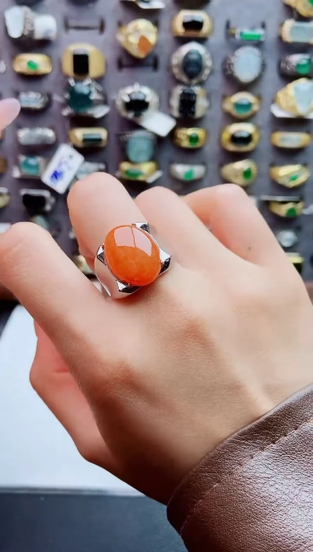 未镶嵌戒指翡翠天然翡翠男戒