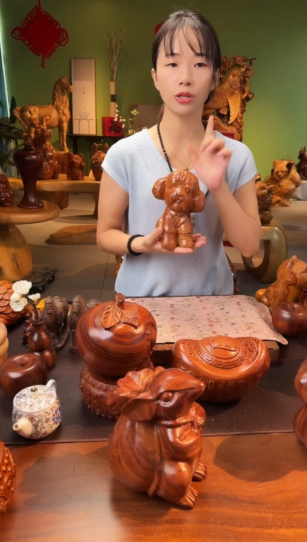 木香樟泰迪狗摆件