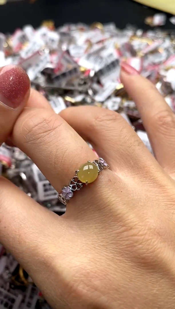 【闪购商品】翡翠戒指银S925镶嵌11111111   9