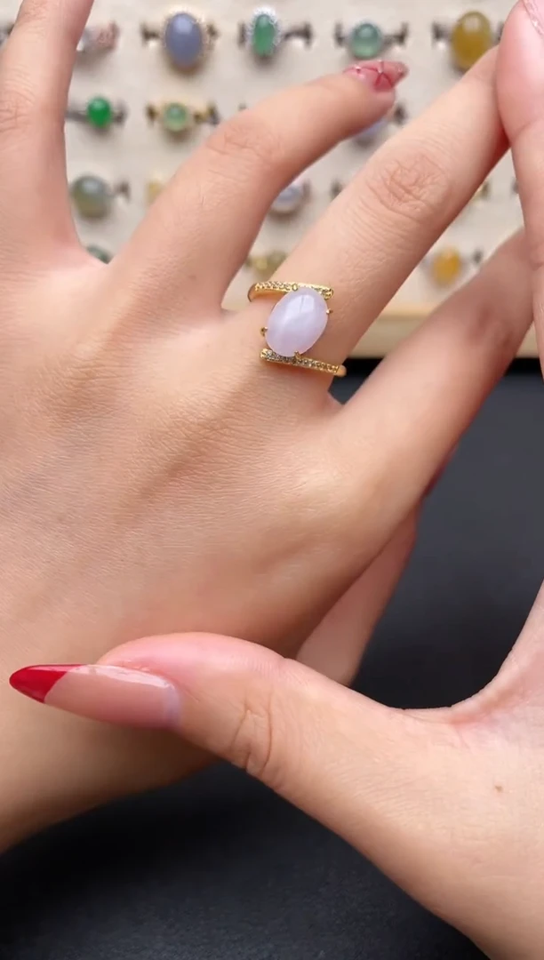 【闪购商品】翡翠戒指银S925镶嵌一物一证一礼盒