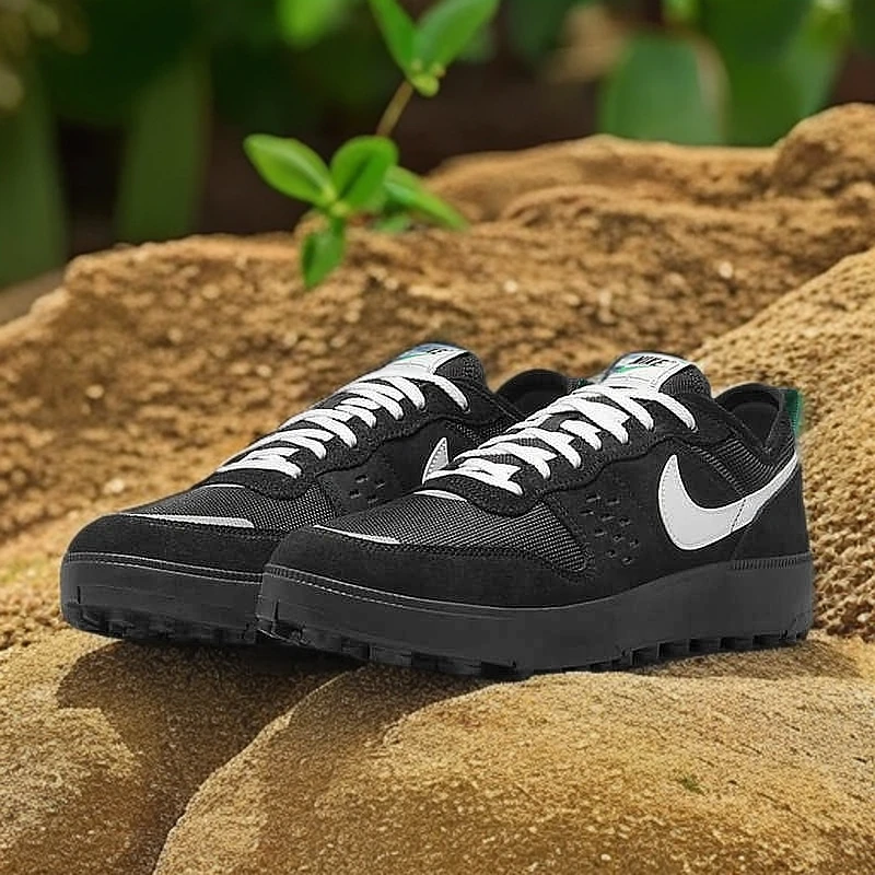 Nike耐克男鞋黑色运动鞋冬新款翻毛皮低帮复古休闲板鞋 FZ3863006