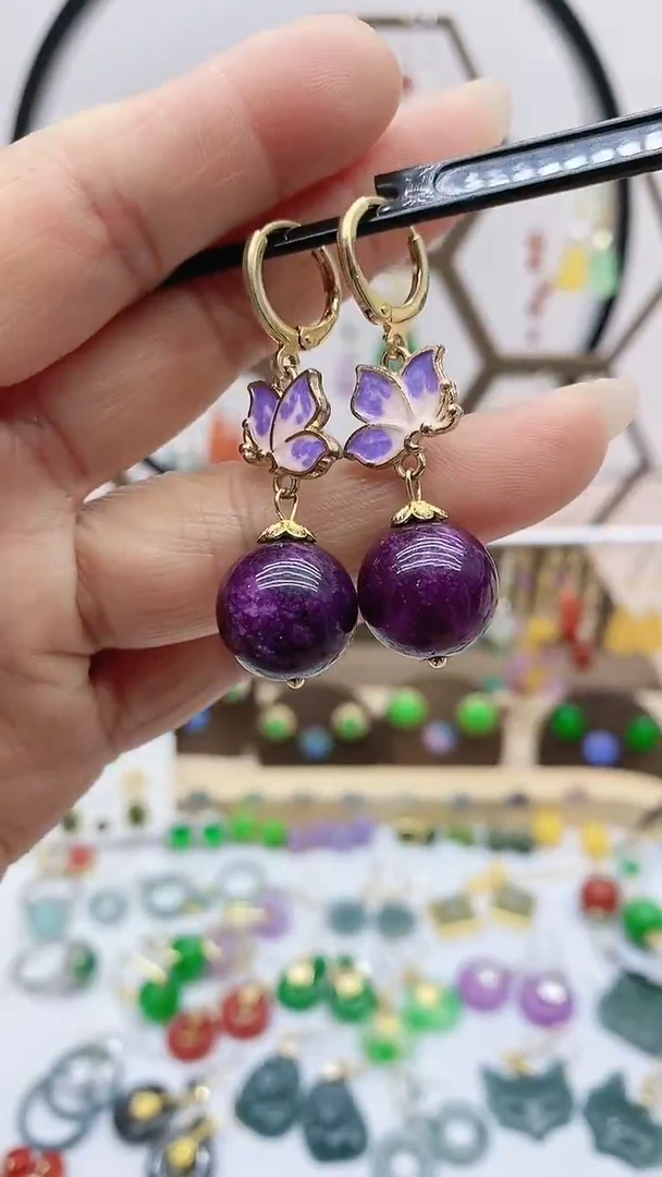 未镶嵌苏纪石（舒俱来）耳饰80