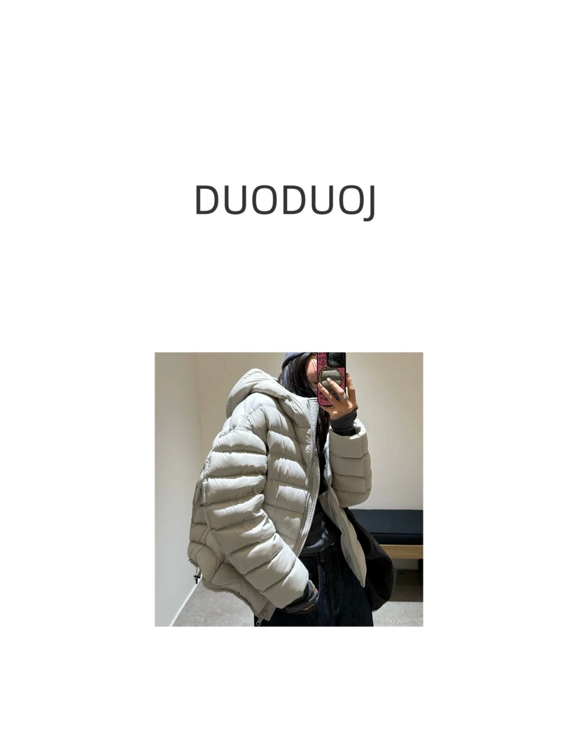 【DuoDuoJ】【白天鹅羽绒服】韩系休闲百搭连帽轻薄冬季简约保暖