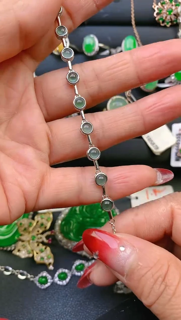 【闪购商品】翡翠戒指银S925镶嵌天然A货翡翠1