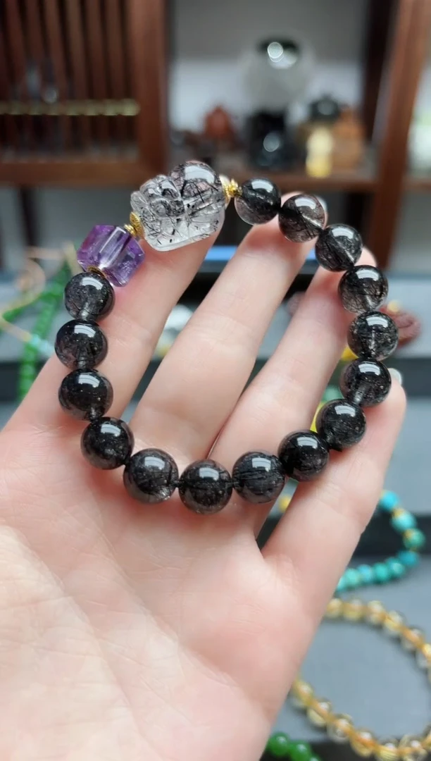 【闪购商品】水晶手串未镶嵌黑发晶水晶手串 TF