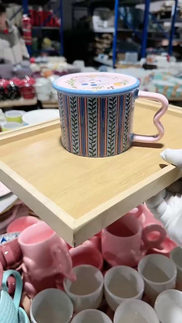 【闪购商品】瓷片带盖杯 微瑕凑满20元包邮