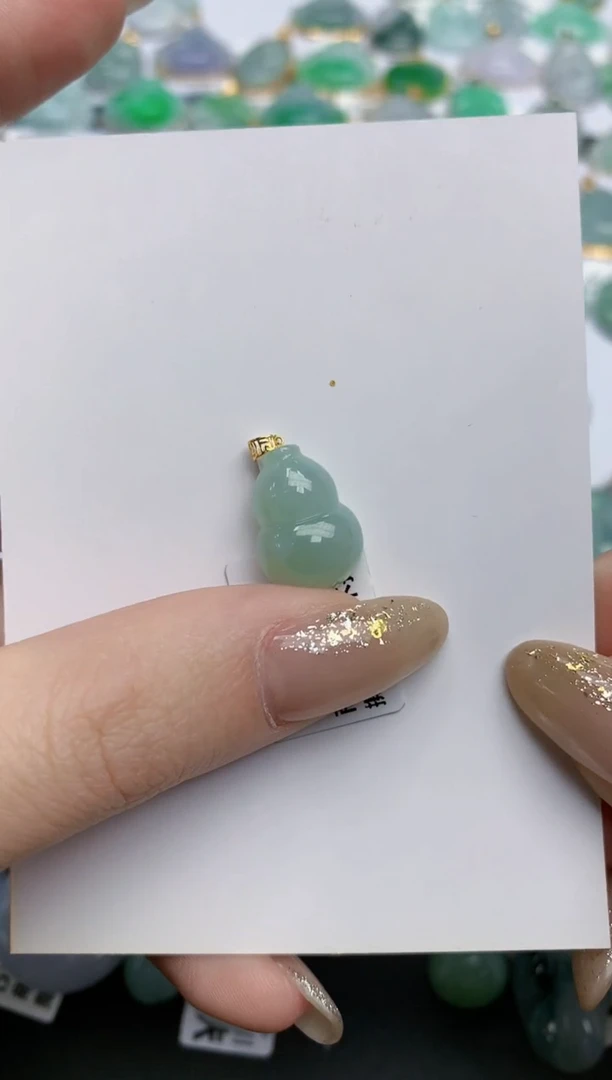 【闪购商品】翡翠颈饰18K金镶嵌天然缅甸翡翠A货