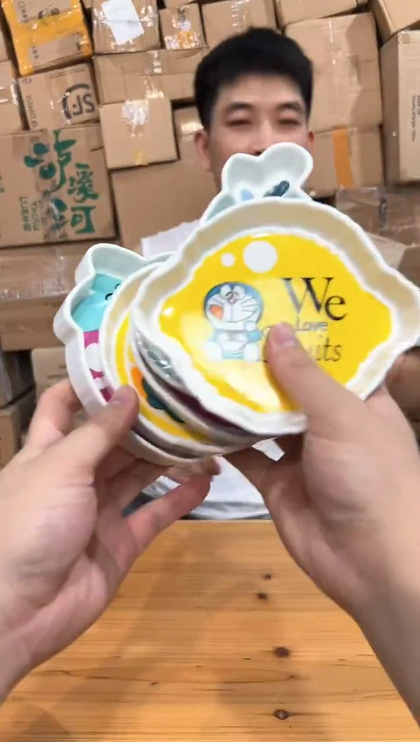 瓷片叮当猫水果盘5件套