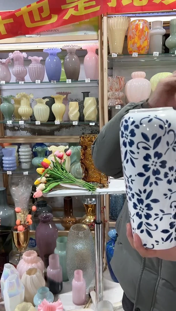 【闪购商品】无铅玻璃青花瓷花瓶0009