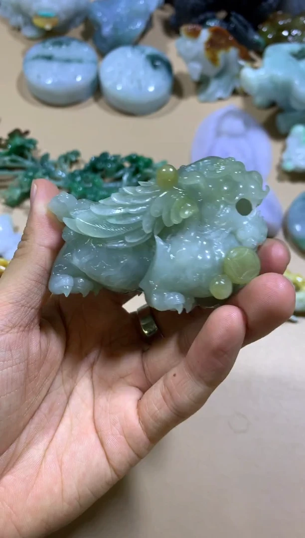 未镶嵌挂件翡翠落***情翡翠摆件