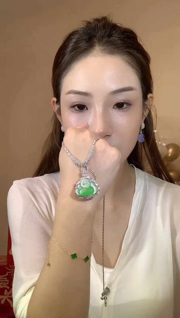 吊坠(不含链)18K金镶嵌翡翠苏*菲A93 不含链
