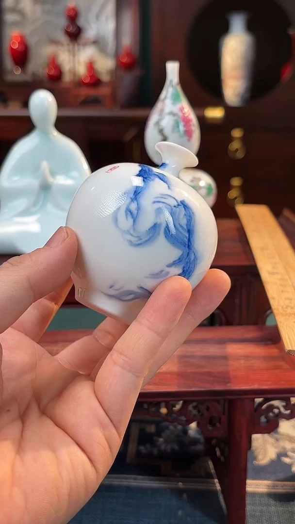 【闪购商品】摆件纯手工手绘高白泥瓷
