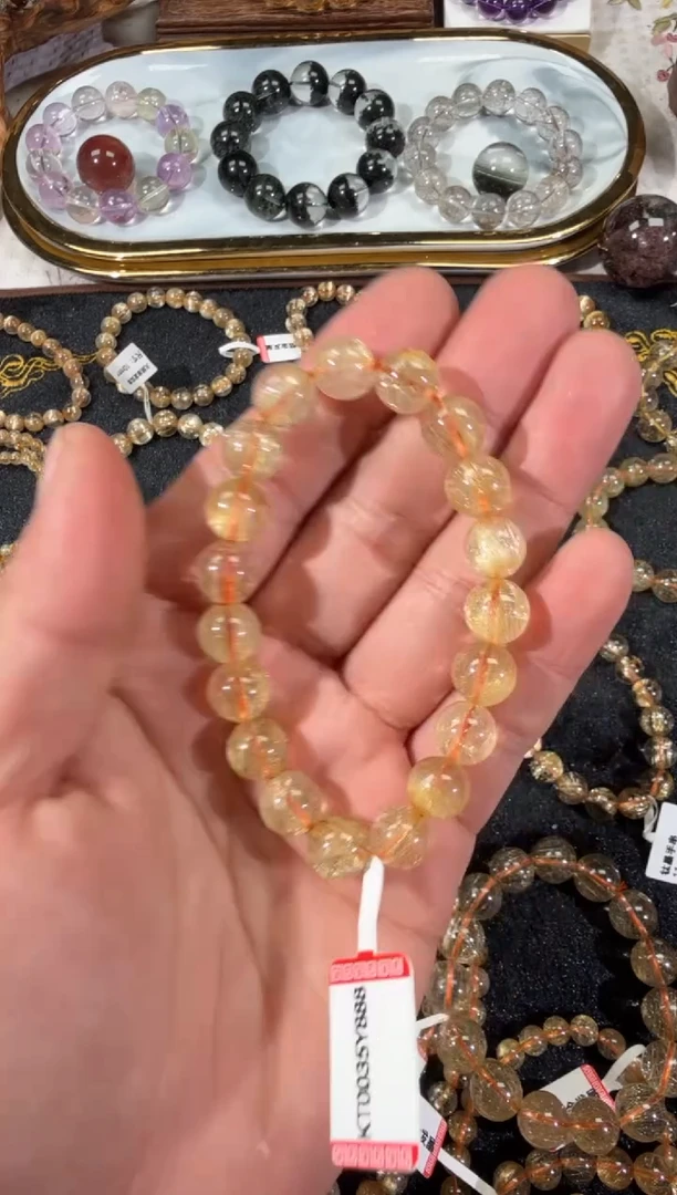 未镶嵌手串发晶SJ-091金发晶