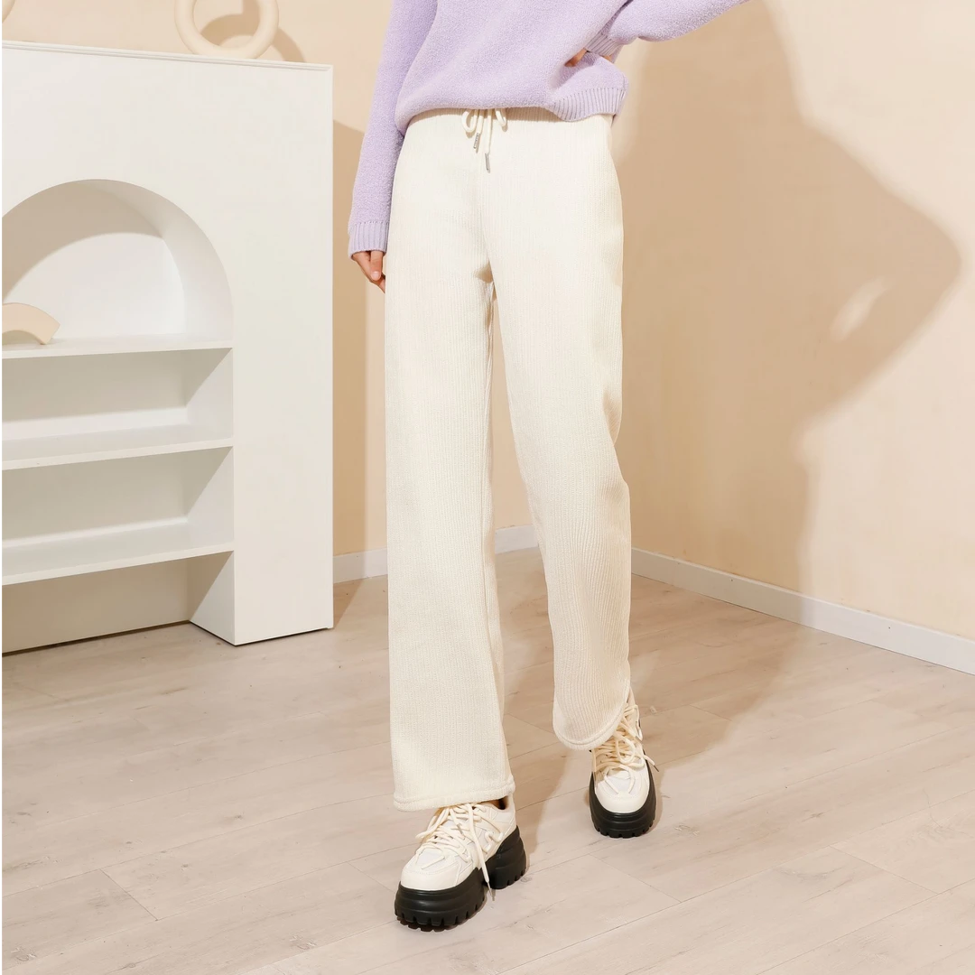 【清仓】马克华菲女装时尚高腰舒适加绒保暖阔腿裤 F24037A027