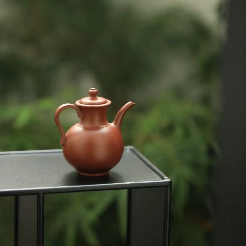 【利贞l执雅】九瀚制 原矿大红袍黑骨烧 全手工制约160cc 紫砂壶