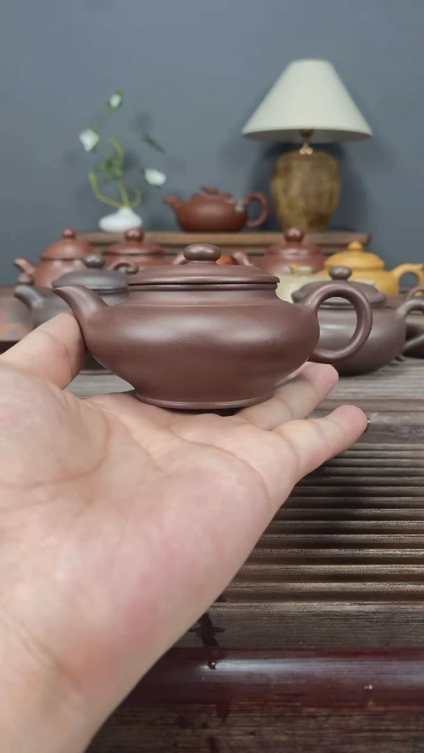 茶壶紫砂全手工虚扁120
