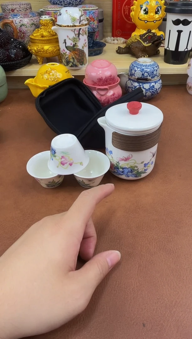 陶瓷茶具摆件旅行套组
