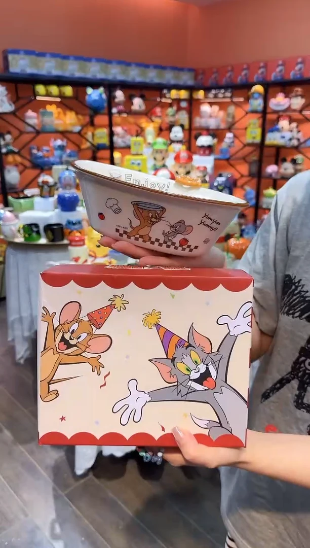瓷片@@猫和老鼠900ml长方汤碗