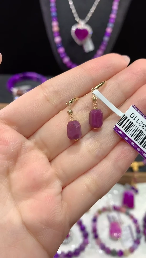 苏纪石（舒俱来）18K金镶嵌.耳饰