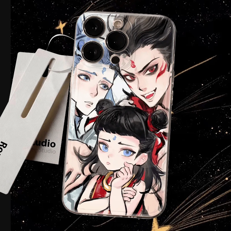 哪吒敖丙合体适用苹果16PROMAX新款15iPhone14软壳13创意11手机壳