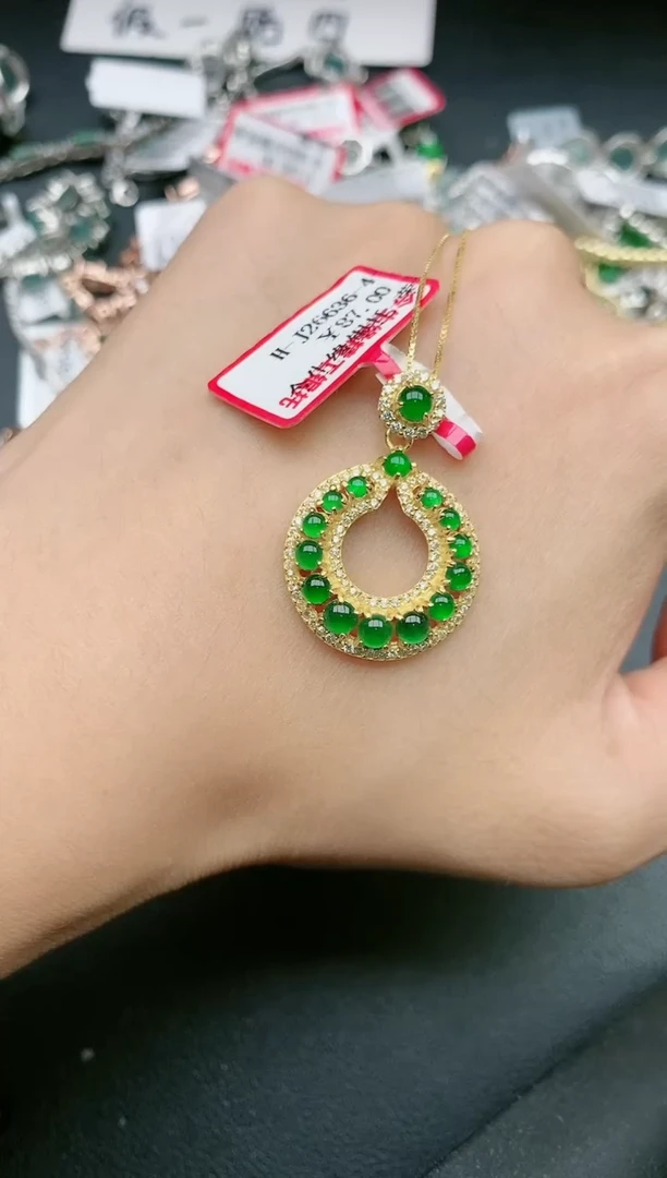 翡翠戒指银S925镶嵌1111111