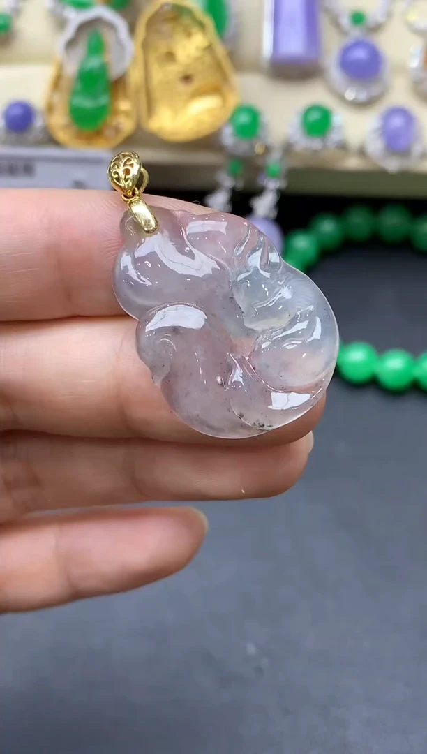 翡翠18K金镶嵌颈饰192-中国好珍宝