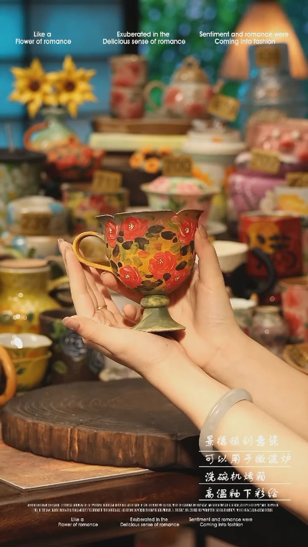 陶瓷景德镇高温釉下彩手工手绘款式