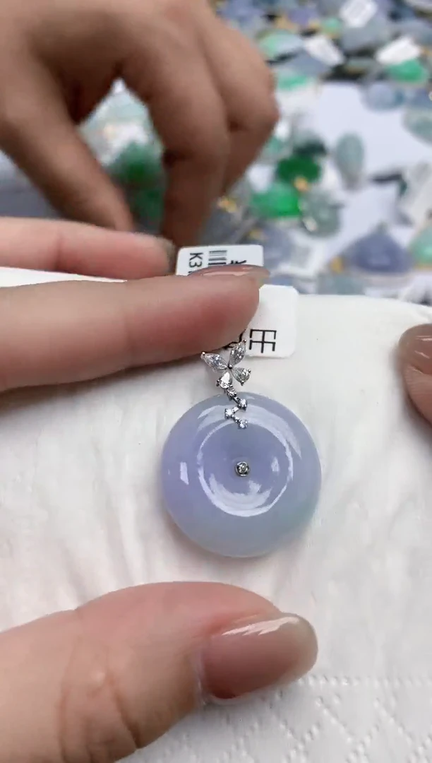 【闪购商品】翡翠颈饰18K金镶嵌天然缅甸翡翠A货