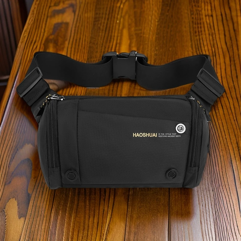 男士新款多功能腰包斜挎包男款大容量休闲胸包男式旅行摩托车骑行