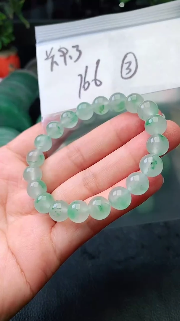 定制石英质玉（非洲翠）手串9.3mm