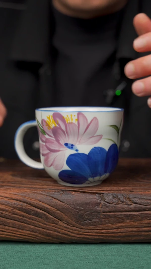 【闪购商品】瓷片80寻一缕瓷香杯釉下手工手绘瓷器