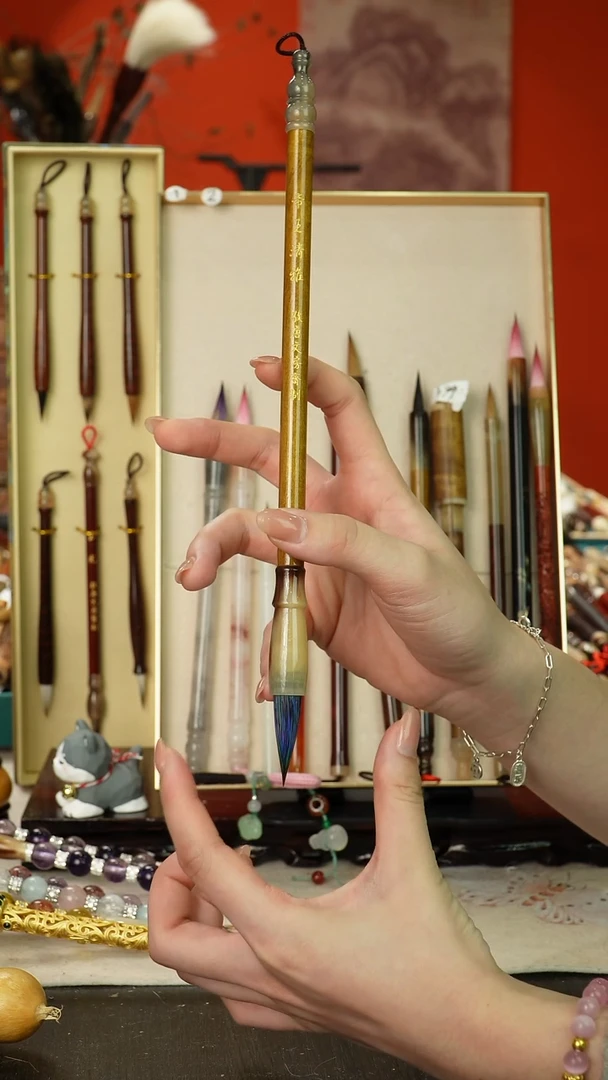 94号闪孤品高货毛笔链接 清水试笔 蘸墨不退