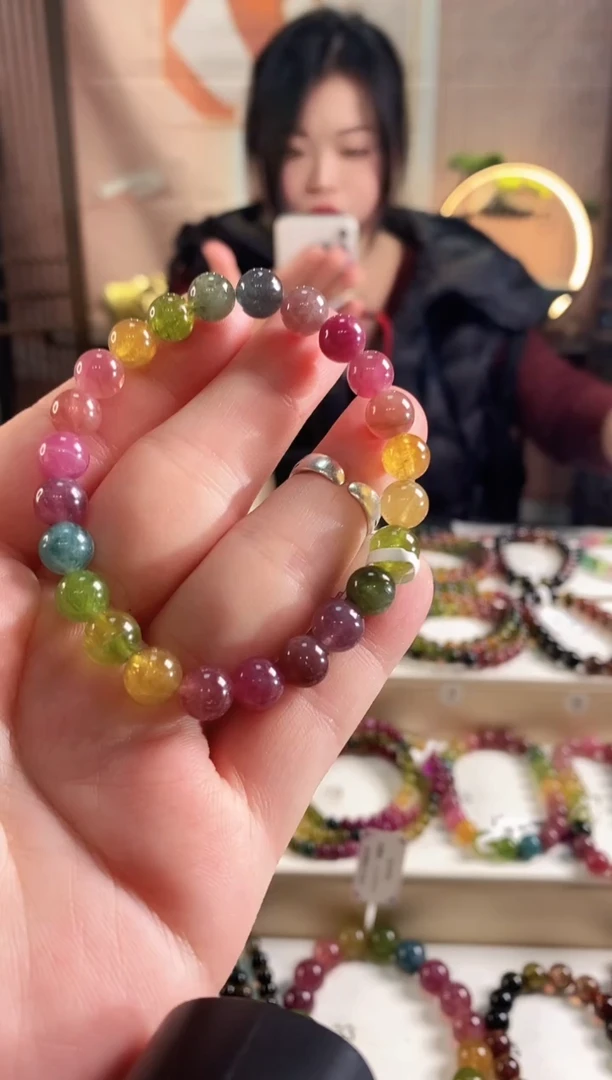 未镶嵌手链碧玺G2316单圈颜色微差