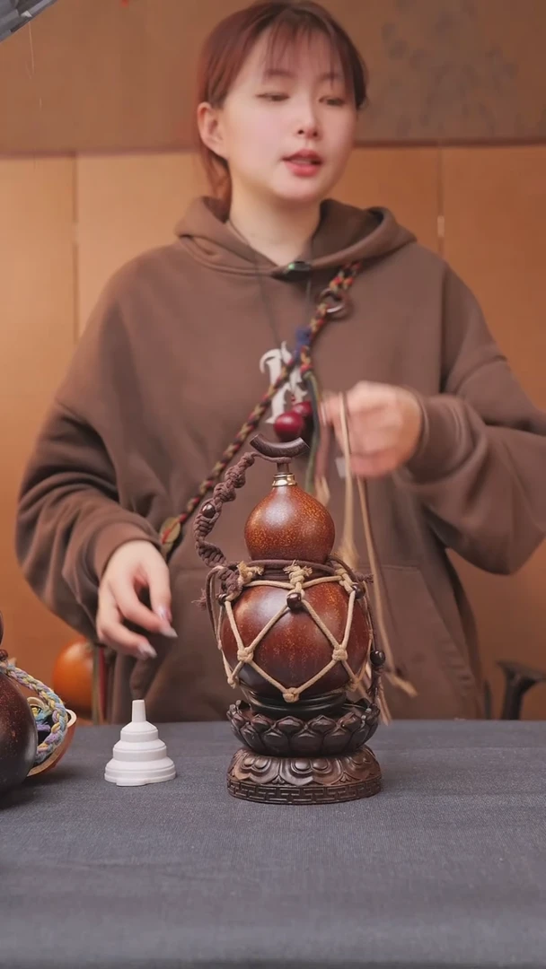 1559号链接精品大漆葫芦现货现发[一物一拍]不包含莲花底座/