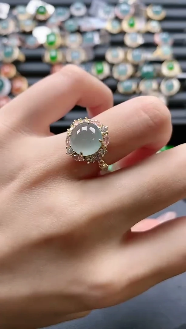 【闪购商品】翡翠戒指银S925镶嵌5151