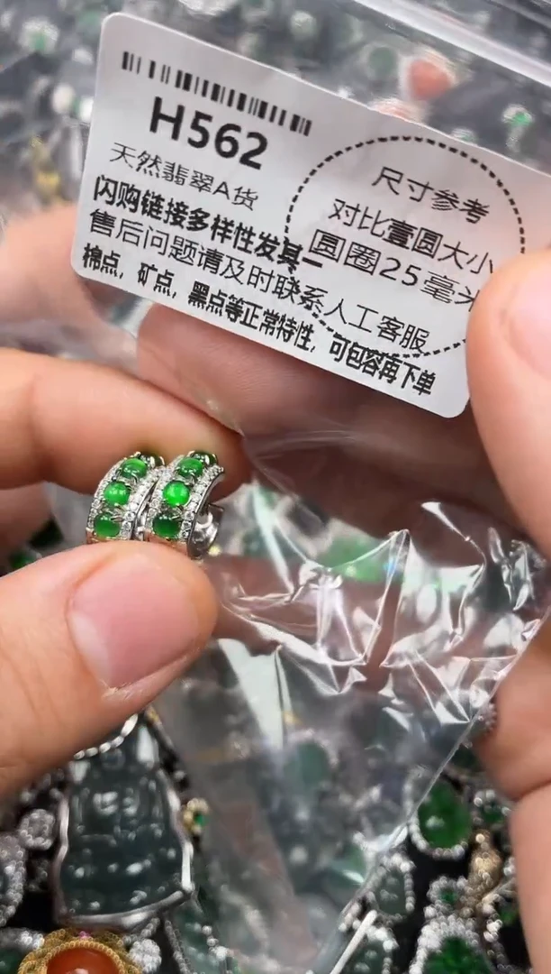 颈饰未镶嵌翡翠H562耳扣