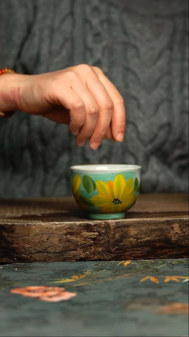 【闪购商品】杯釉下彩手工手绘同款陶器