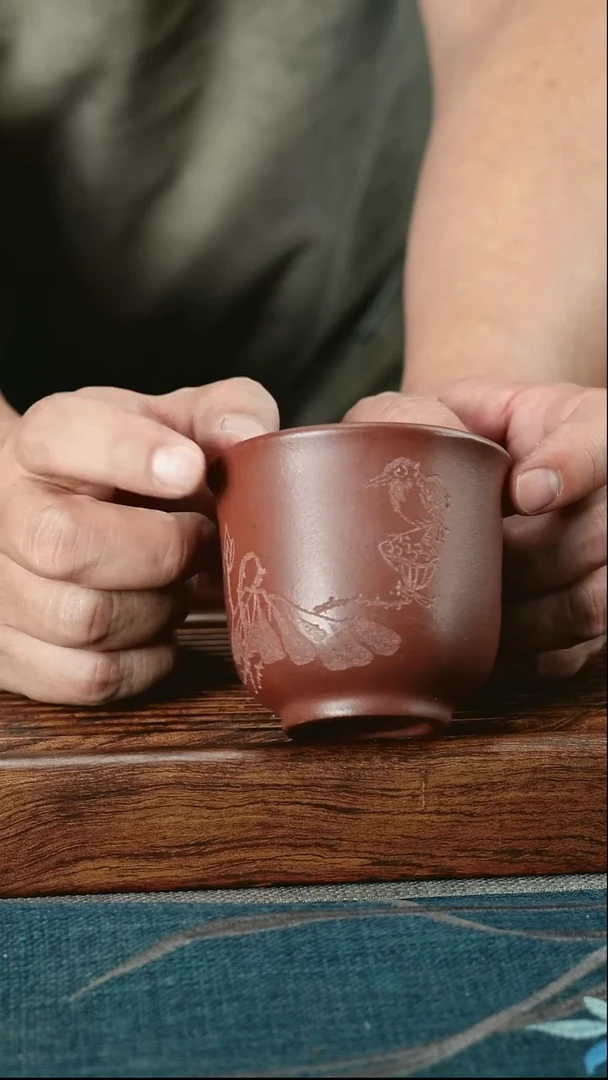 茶杯紫砂紫泥茗有清香