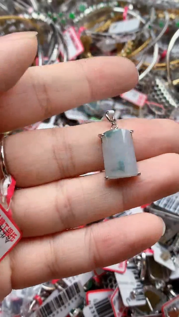 银S925镶嵌戒指翡翠天然A货缅甸翡翠