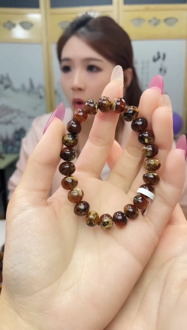 【闪购商品】琥珀裸石未镶嵌9+溶洞手串