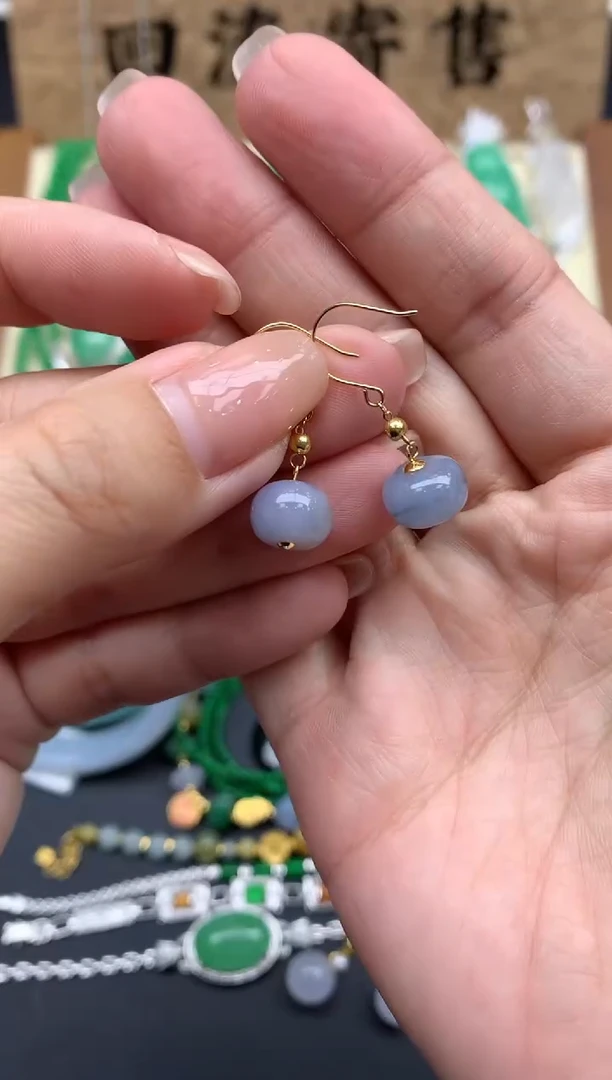 【闪购商品】翡翠耳饰18K金镶嵌135-中国好珍宝