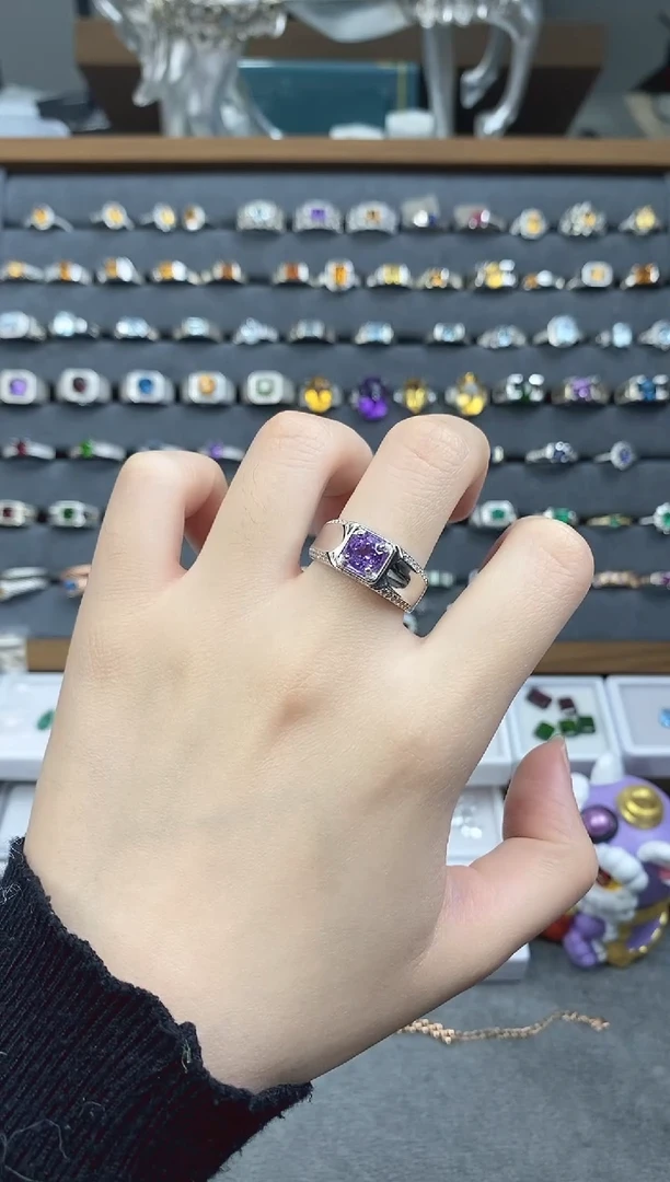 银S925镶嵌戒指紫晶111