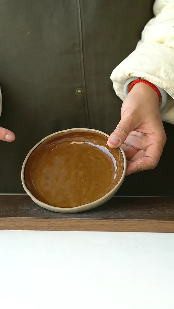 【闪购商品】陶瓷粗陶焦糖点心碟13cm@4-2@