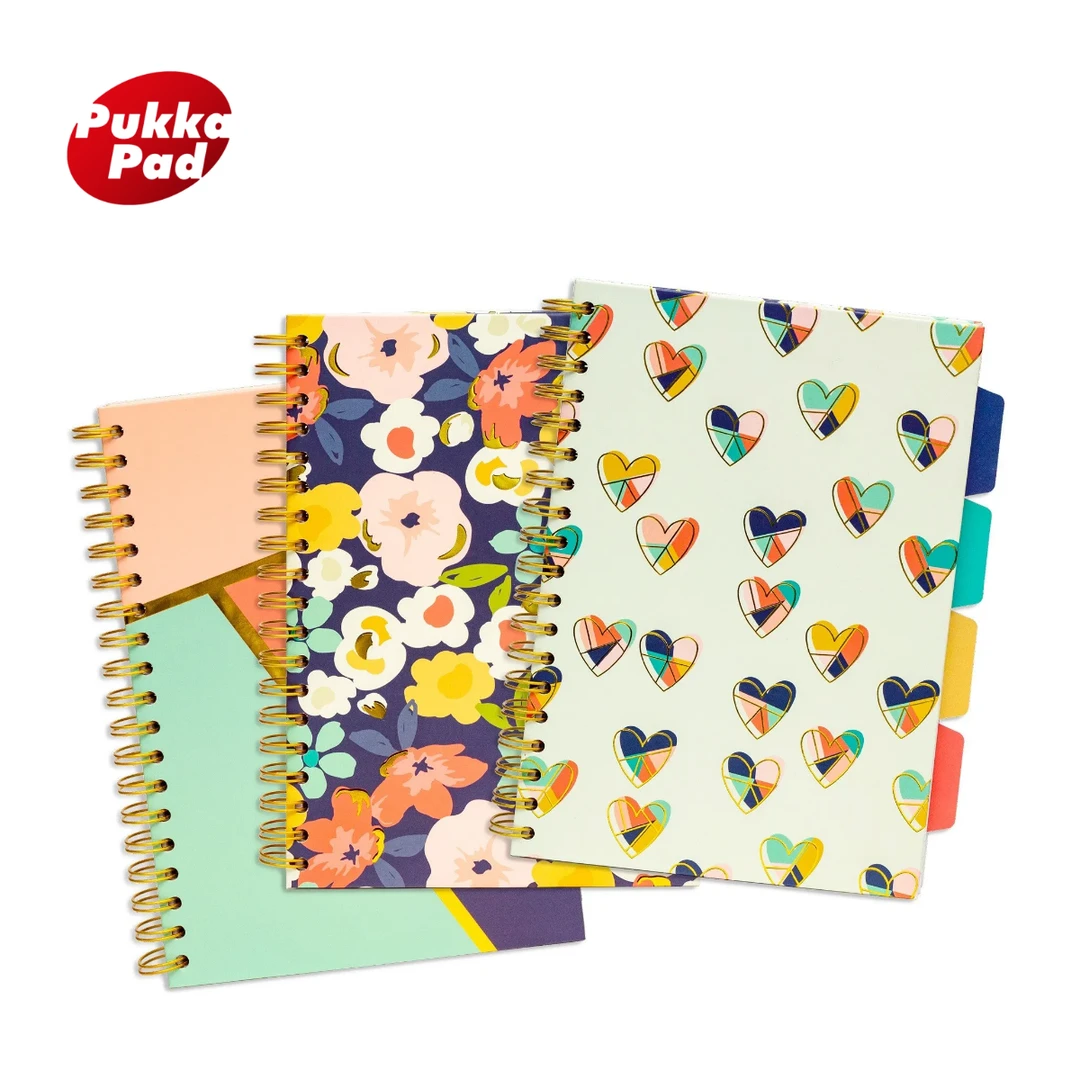 Pukka Pad 卡佩B5科目本子绑带大学生4科目考研笔记本硬壳线圈本